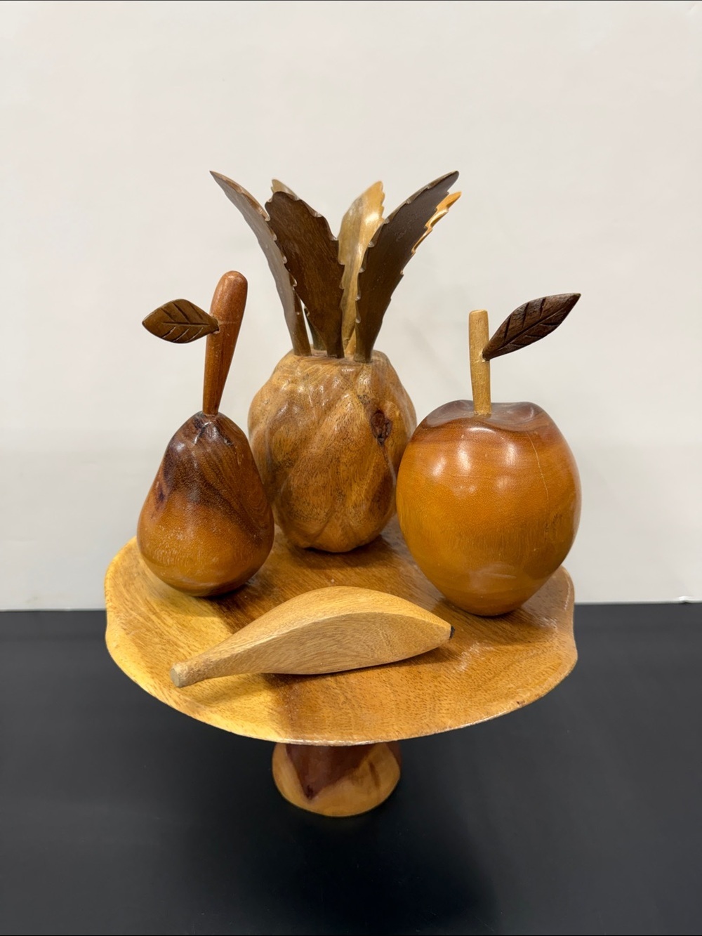 Handcrafted Wooden Fruit Bowl Display